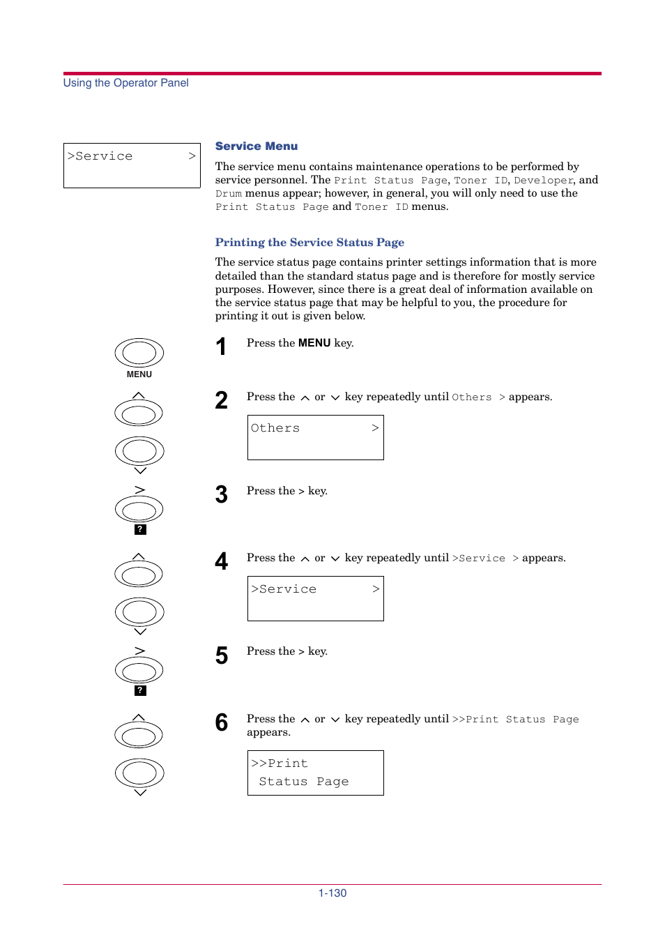 Service, Print, Toner id | TA Triumph-Adler LP 4024 User Manual | Page 145 / 282