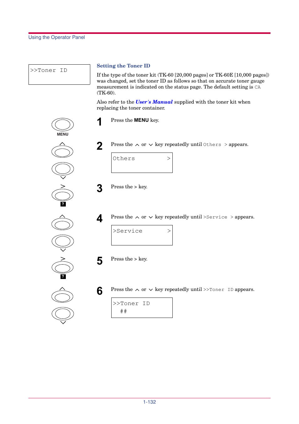 Setting the toner id | TA Triumph-Adler LP 4024 User Manual | Page 147 / 282