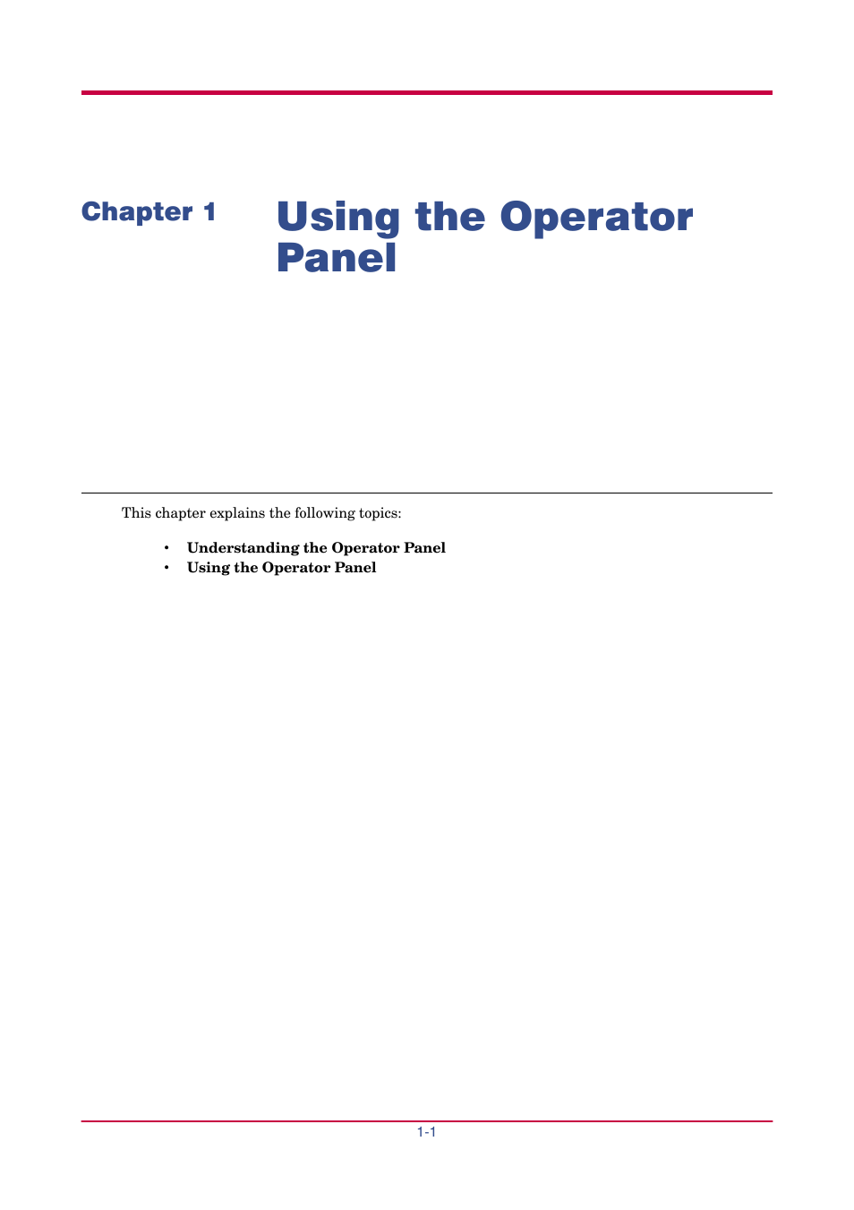 Chapter 1 using the operator panel, Chapter 1, Using the operator panel -1 | Using the operator panel | TA Triumph-Adler LP 4024 User Manual | Page 16 / 282