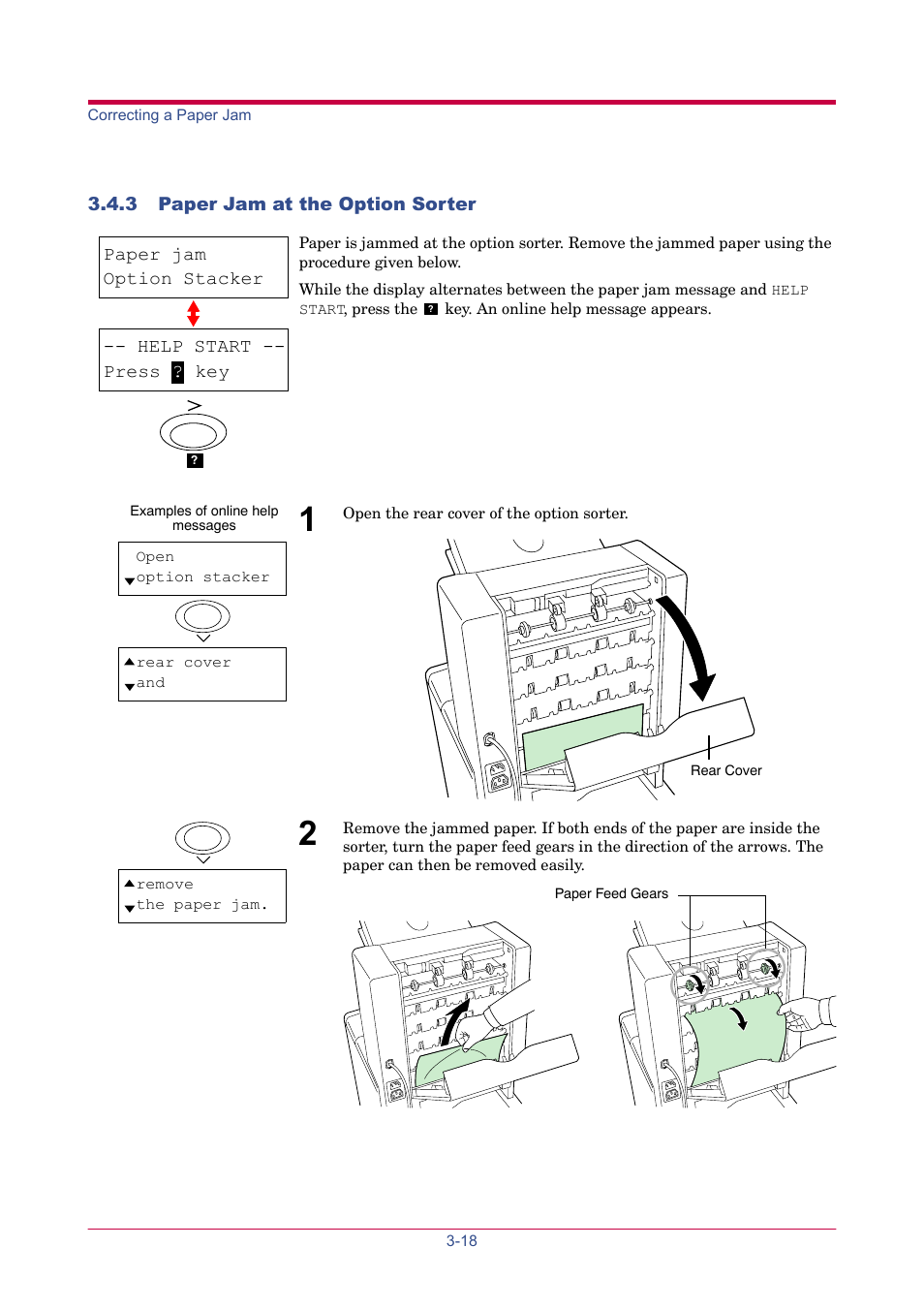 3 paper jam at the option sorter, 3 paper jam at the option sorter -18 | TA Triumph-Adler LP 4024 User Manual | Page 179 / 282