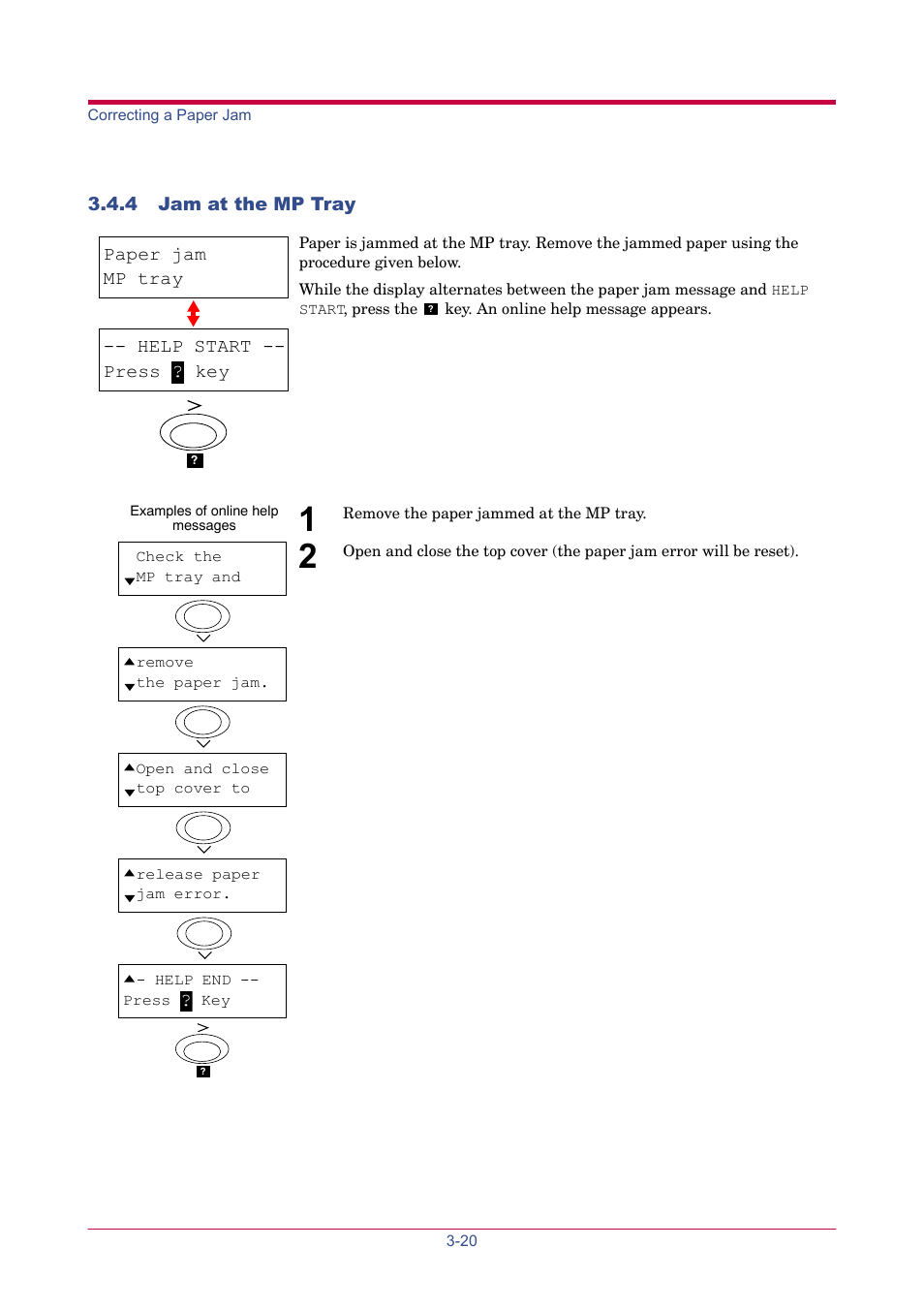 4 jam at the mp tray, 4 jam at the mp tray -20 | TA Triumph-Adler LP 4024 User Manual | Page 181 / 282