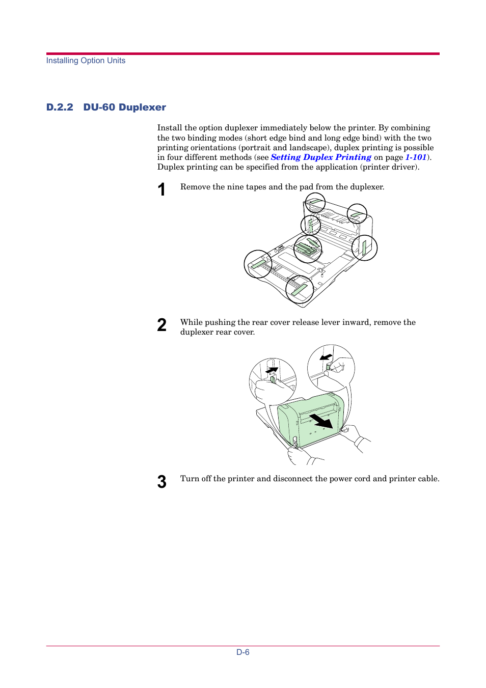 D.2.2 du-60 duplexer, Du-60 duplexer | TA Triumph-Adler LP 4024 User Manual | Page 221 / 282