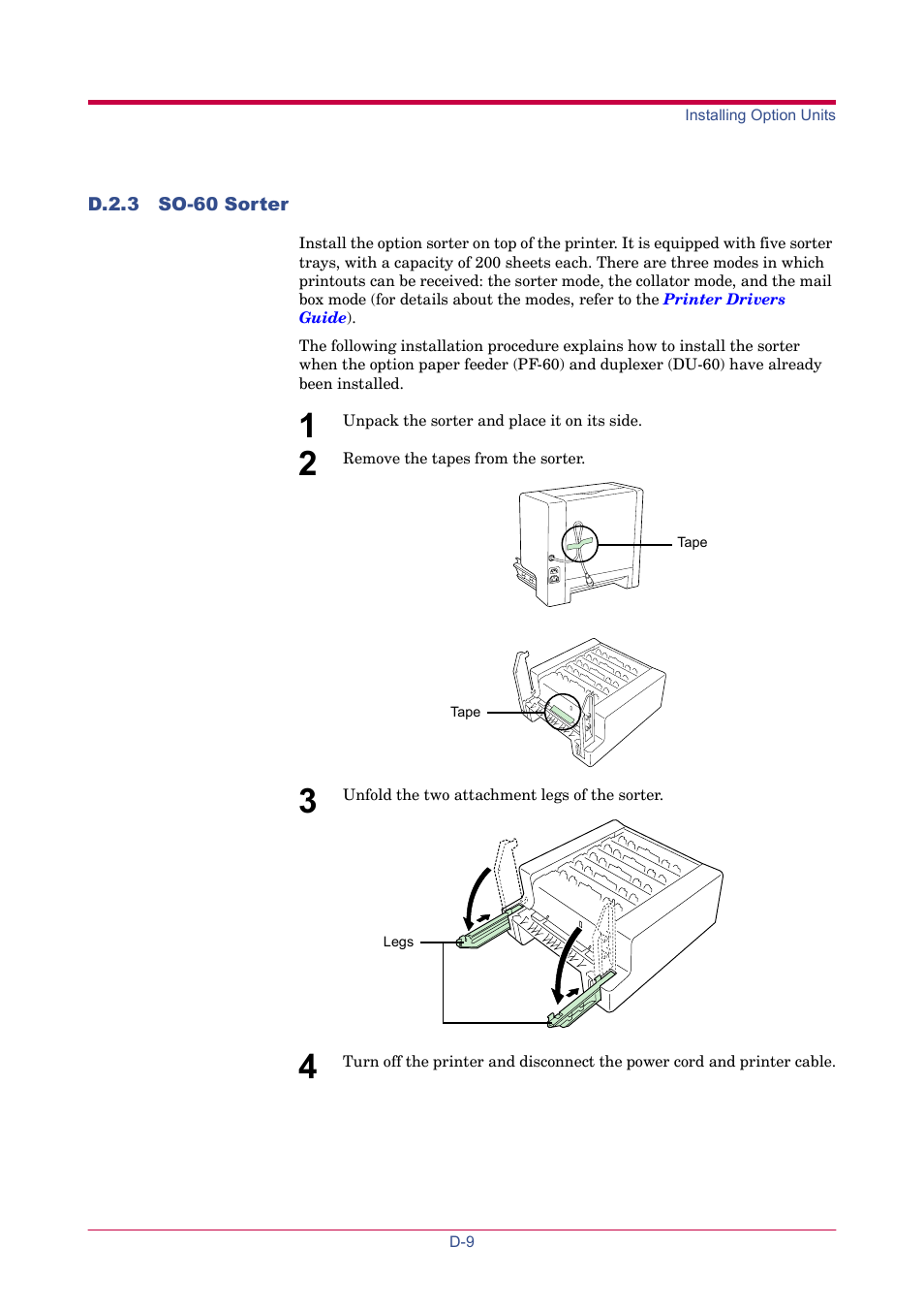 D.2.3 so-60 sorter, So-60 sorter | TA Triumph-Adler LP 4024 User Manual | Page 224 / 282