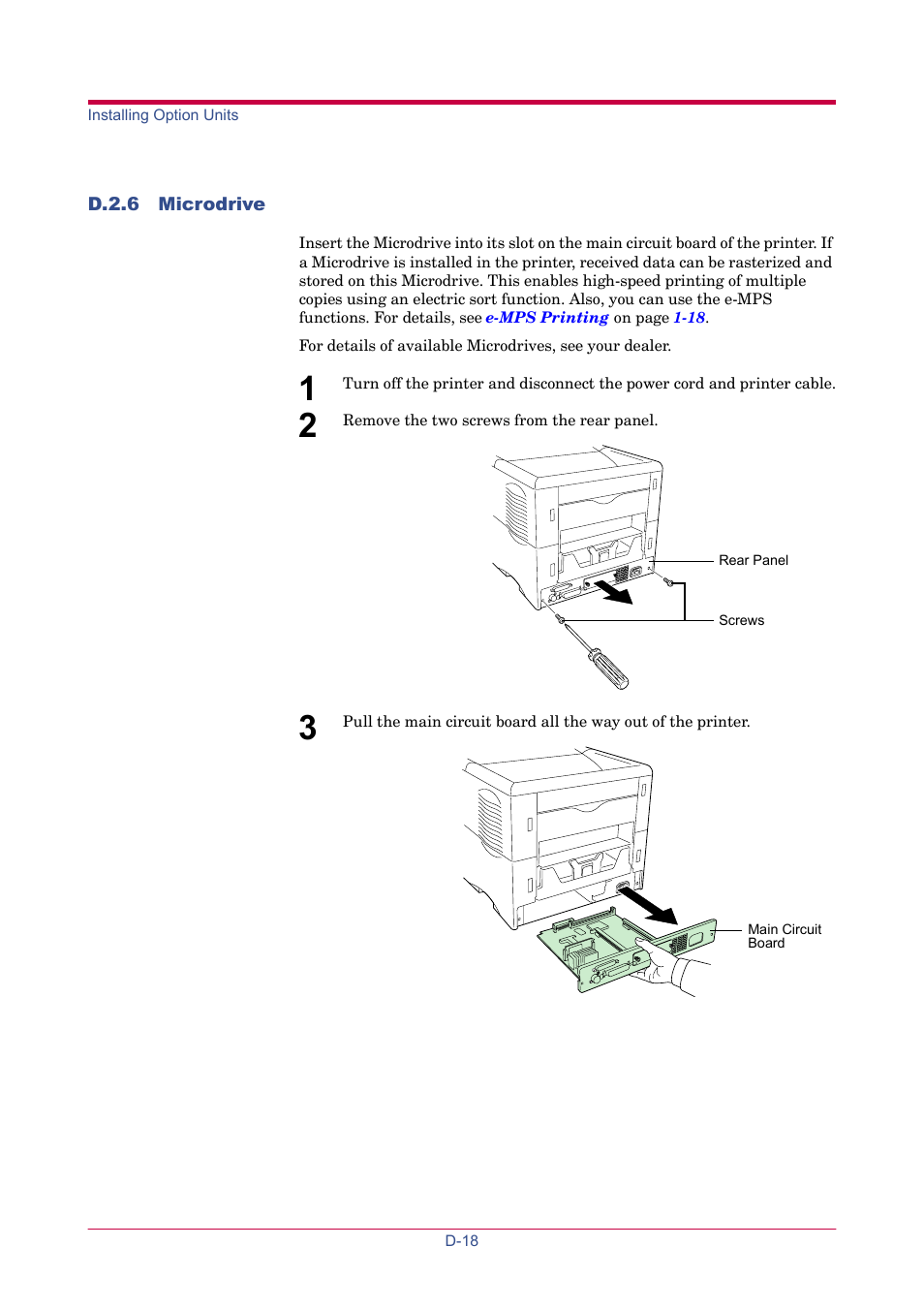 D.2.6 microdrive, Microdrive | TA Triumph-Adler LP 4024 User Manual | Page 233 / 282
