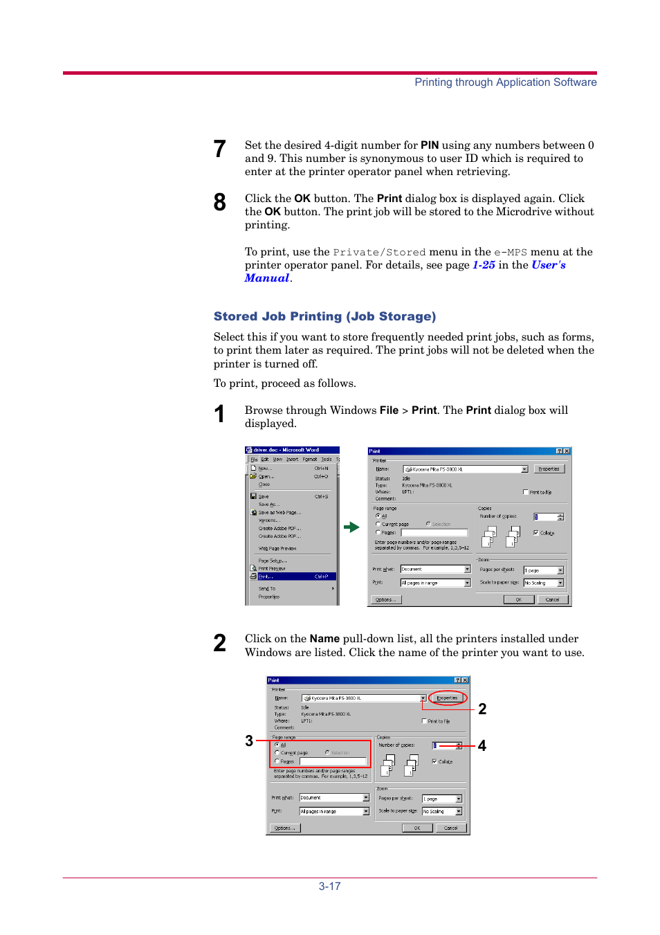 Stored job printing (job storage), Stored job printing (job storage) -17 | TA Triumph-Adler LP 4024 User Manual | Page 273 / 282