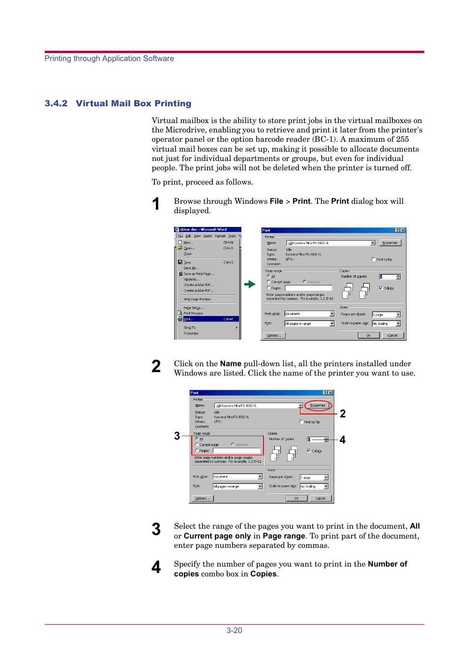 2 virtual mail box printing, 2 virtual mail box, Printing | Printer driver guide, 2 virtual mail box printing -20 | TA Triumph-Adler LP 4024 User Manual | Page 276 / 282