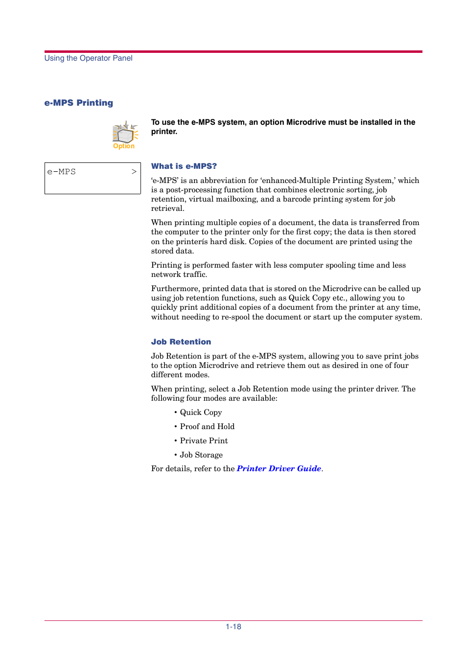 E-mps printing, E-mps printing -18, E-mps | TA Triumph-Adler LP 4024 User Manual | Page 33 / 282