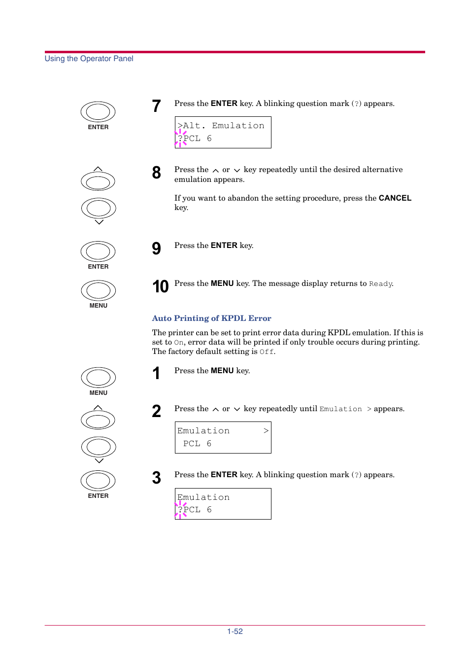 Print kpdl errs | TA Triumph-Adler LP 4024 User Manual | Page 67 / 282