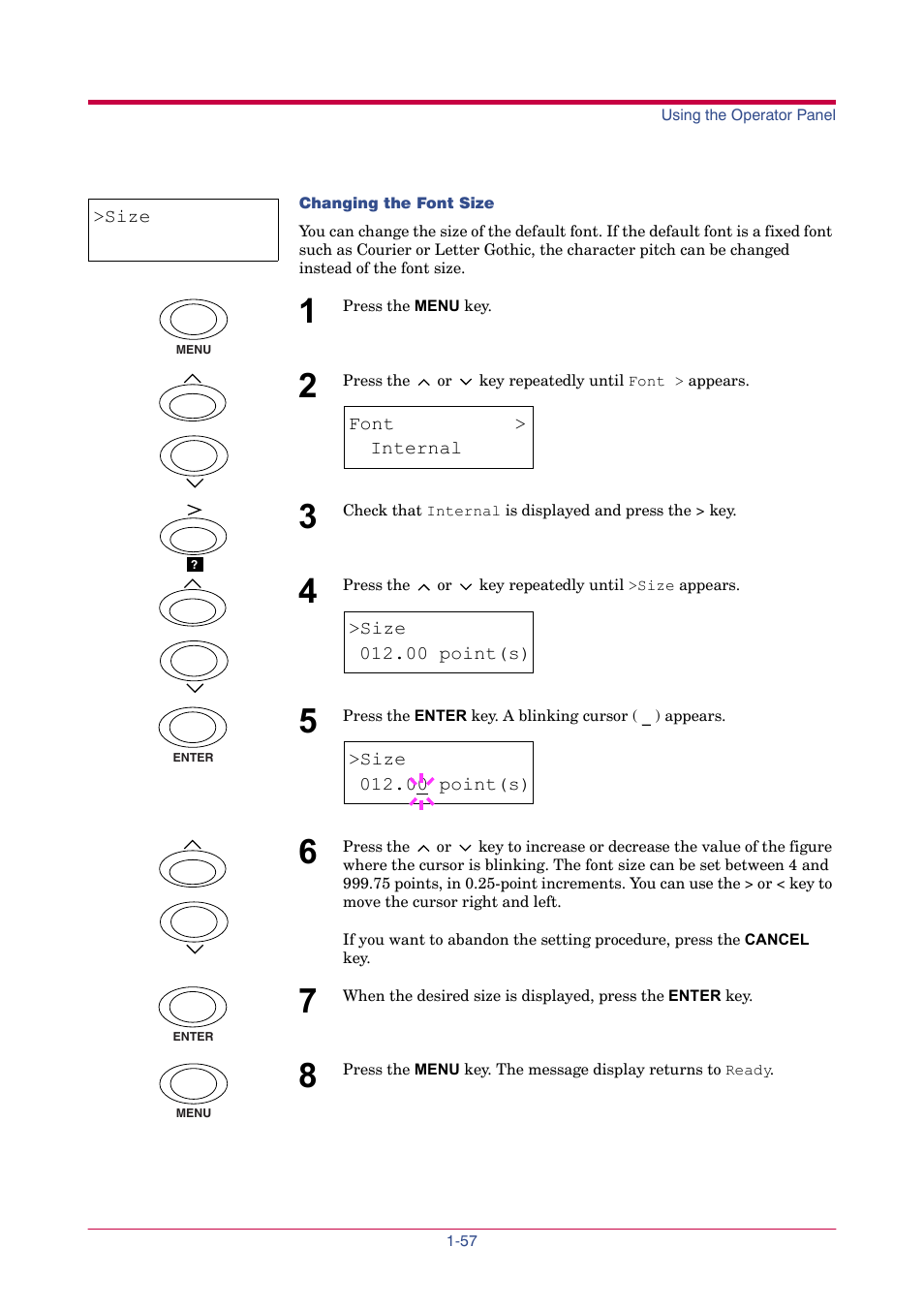 Size, 00 point(s) | TA Triumph-Adler LP 4024 User Manual | Page 72 / 282