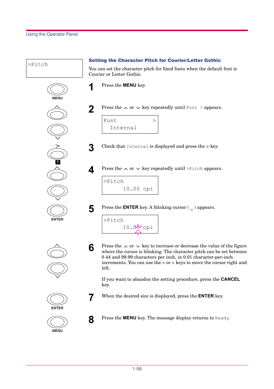 Pitch, 00 cpi | TA Triumph-Adler LP 4024 User Manual | Page 73 / 282