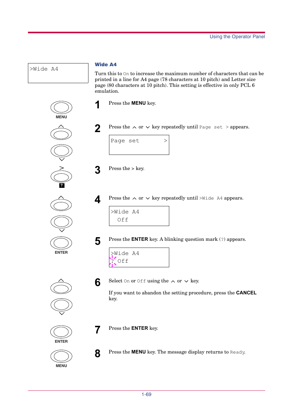 Wide a4 | TA Triumph-Adler LP 4024 User Manual | Page 84 / 282