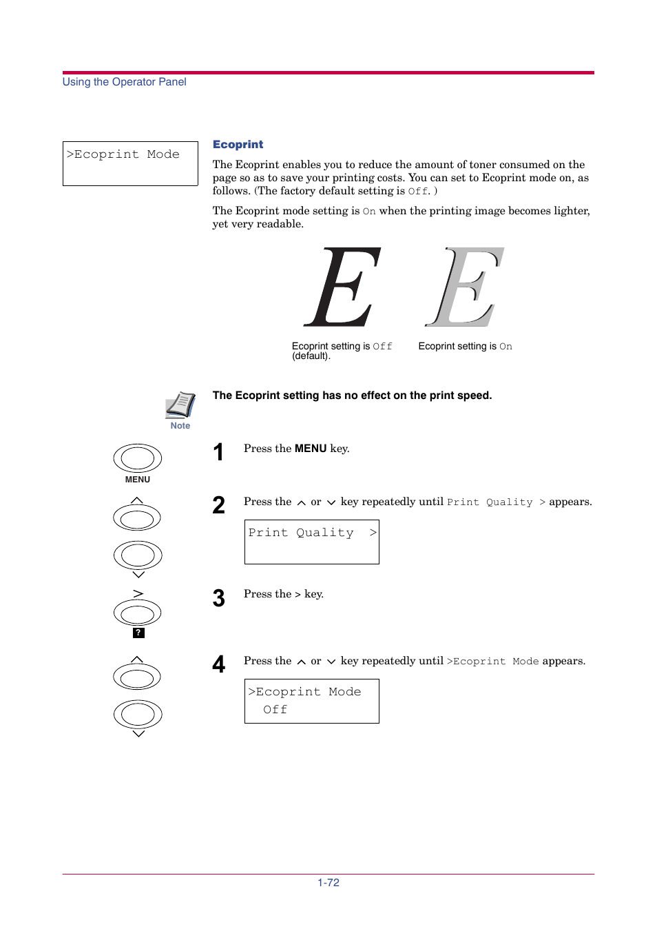 Ecoprint mode | TA Triumph-Adler LP 4024 User Manual | Page 87 / 282