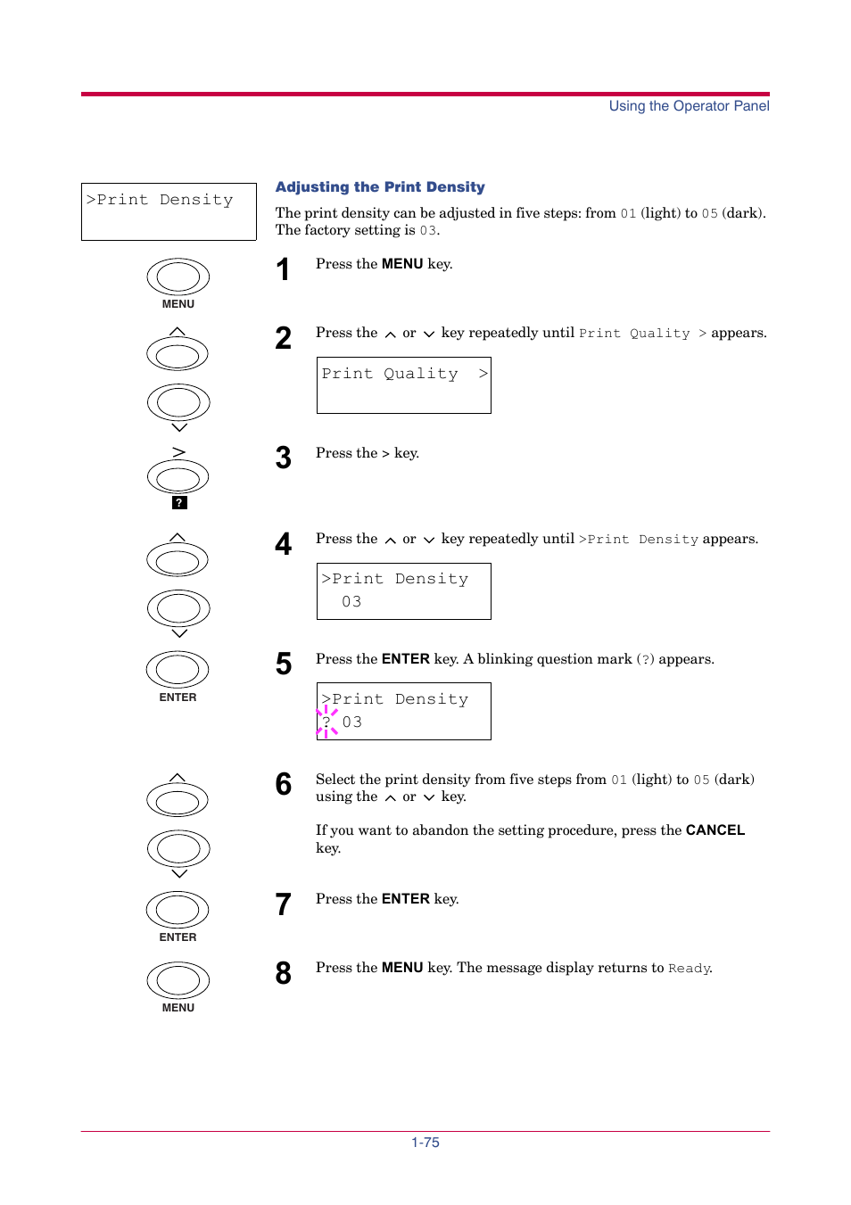 Print density | TA Triumph-Adler LP 4024 User Manual | Page 90 / 282
