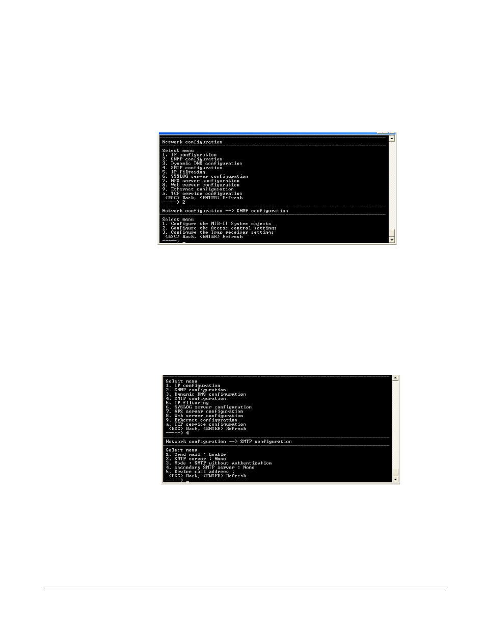 Configuring snmp, Configuring smtp, Configuring snmp configuring smtp | Digi CM User Manual | Page 128 / 158