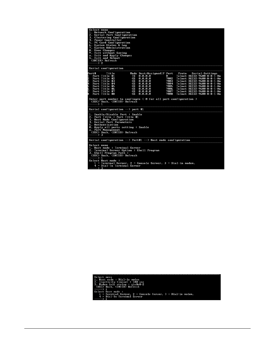 Dial-in terminal server access | Digi CM User Manual | Page 134 / 158