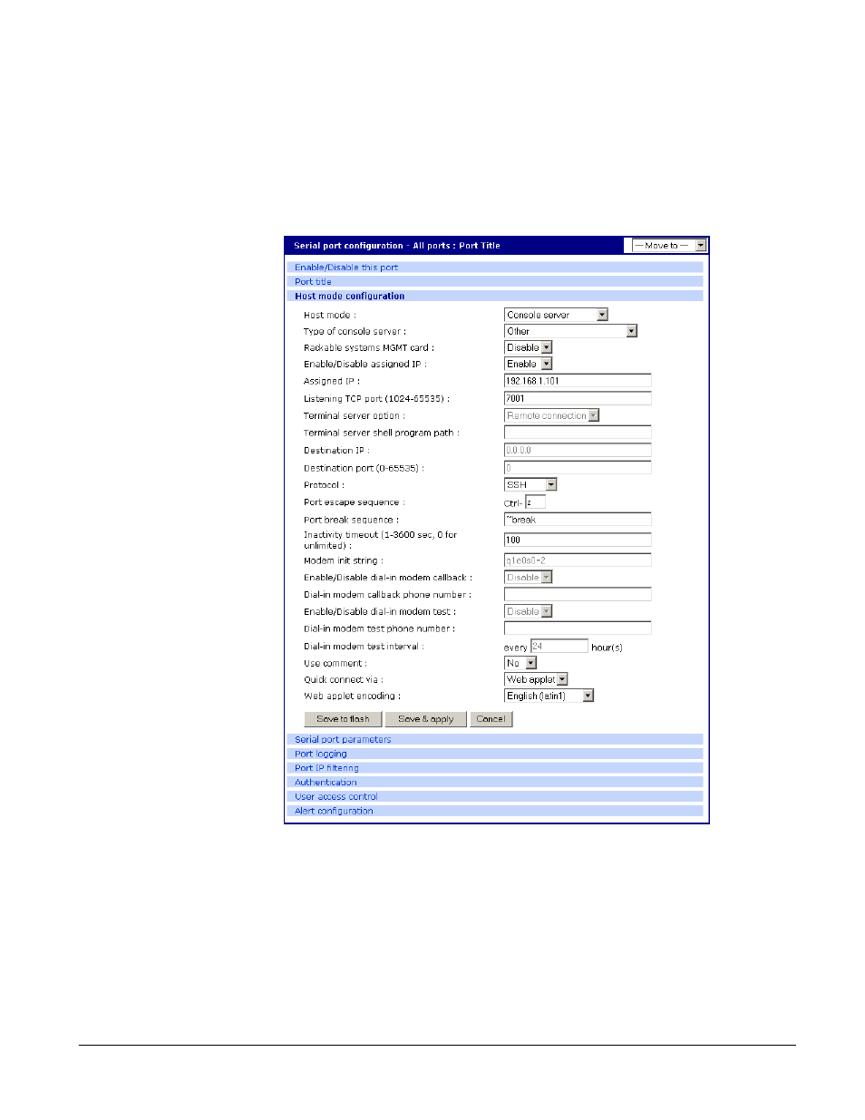 Configuring host mode | Digi CM User Manual | Page 47 / 158