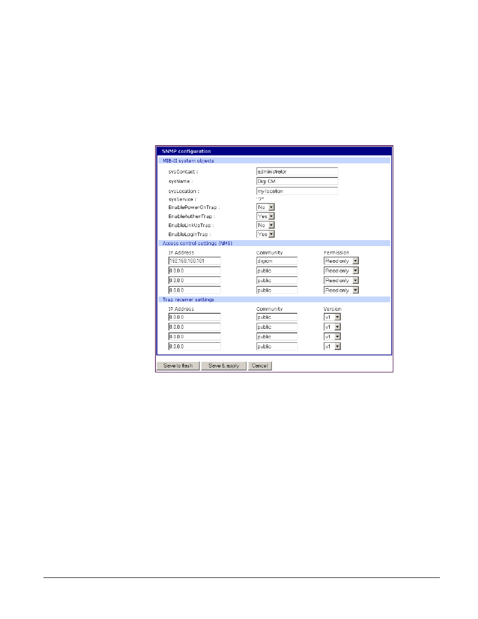 Managing the snmp protocol | Digi CM User Manual | Page 55 / 158