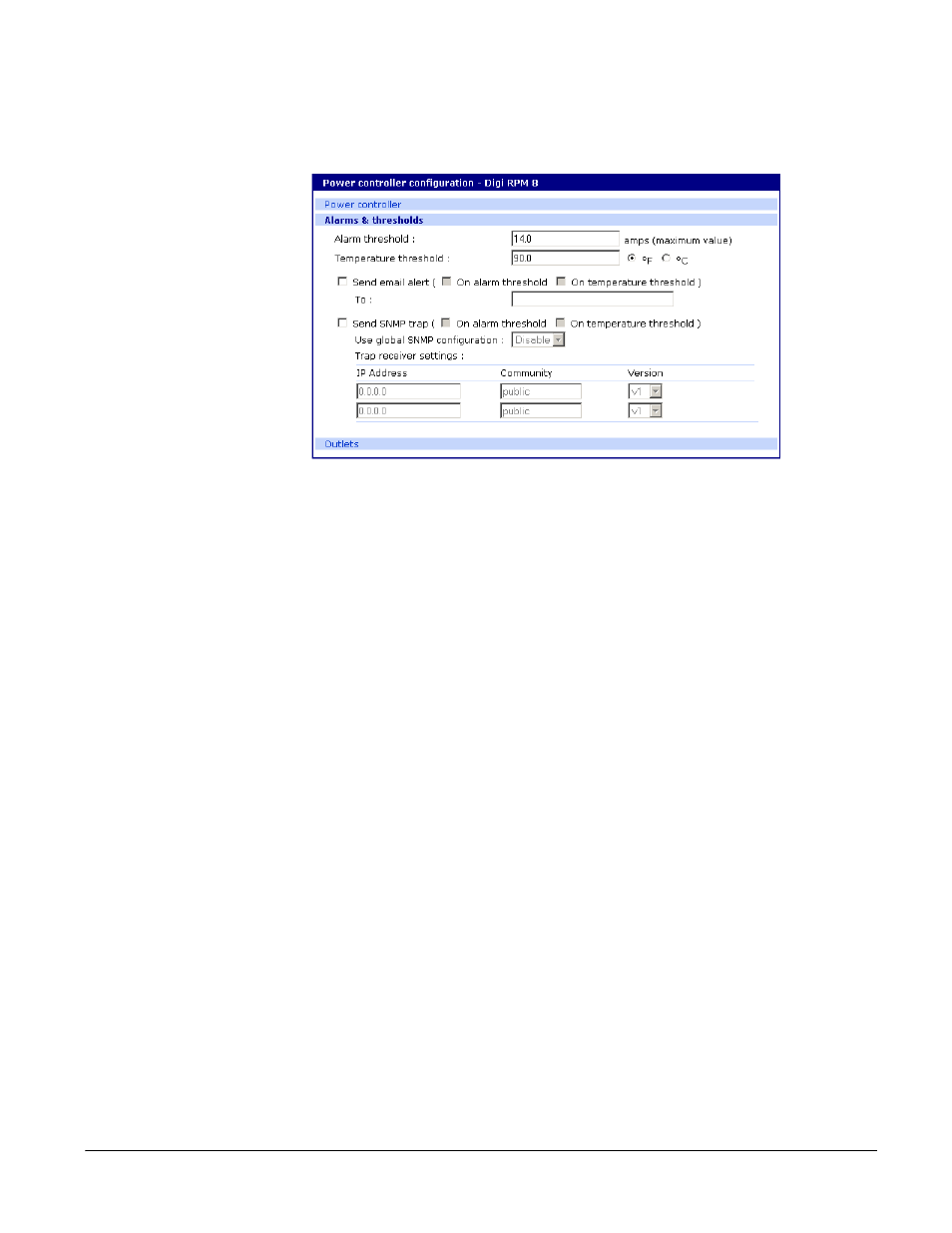 Setting alarms and thresholds | Digi CM User Manual | Page 94 / 158