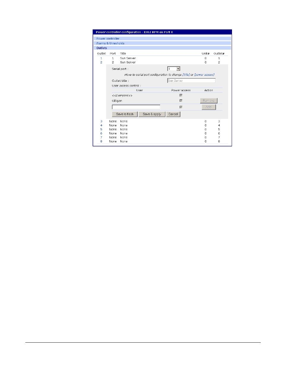 User access for power controller | Digi CM User Manual | Page 96 / 158