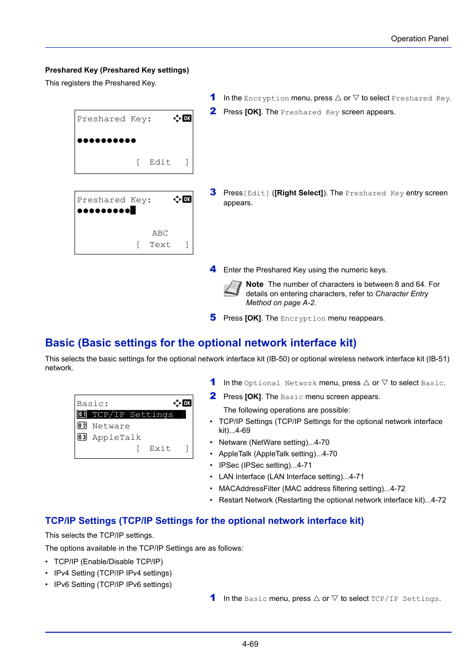 Preshared key (preshared key settings) -69 | TA Triumph-Adler P-4030D User Manual | Page 129 / 312