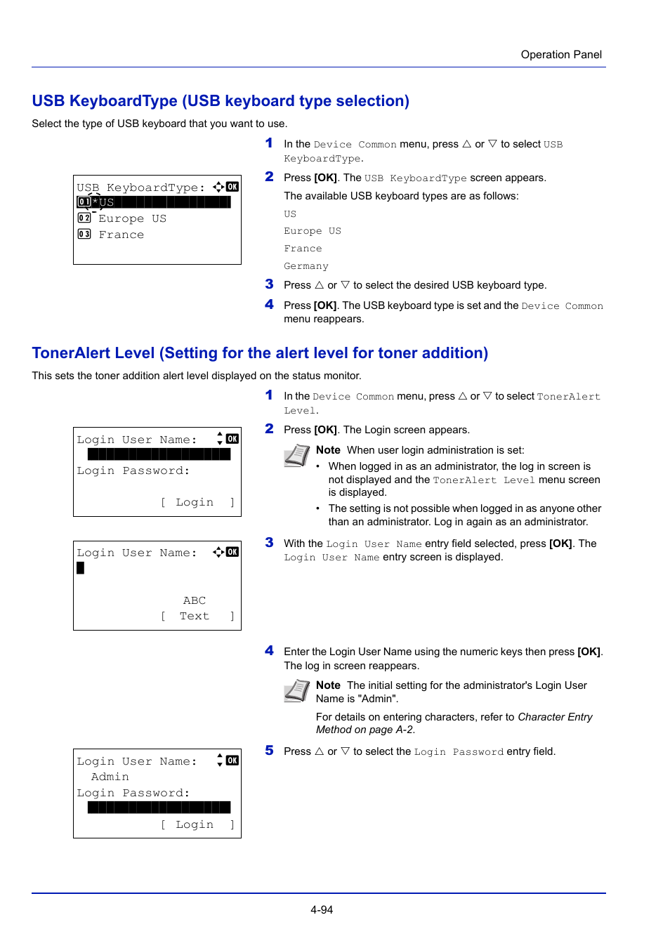 Usb keyboardtype (usb keyboard type selection), Usb keyboardtype (usb keyboard type selection) -94 | TA Triumph-Adler P-4030D User Manual | Page 154 / 312