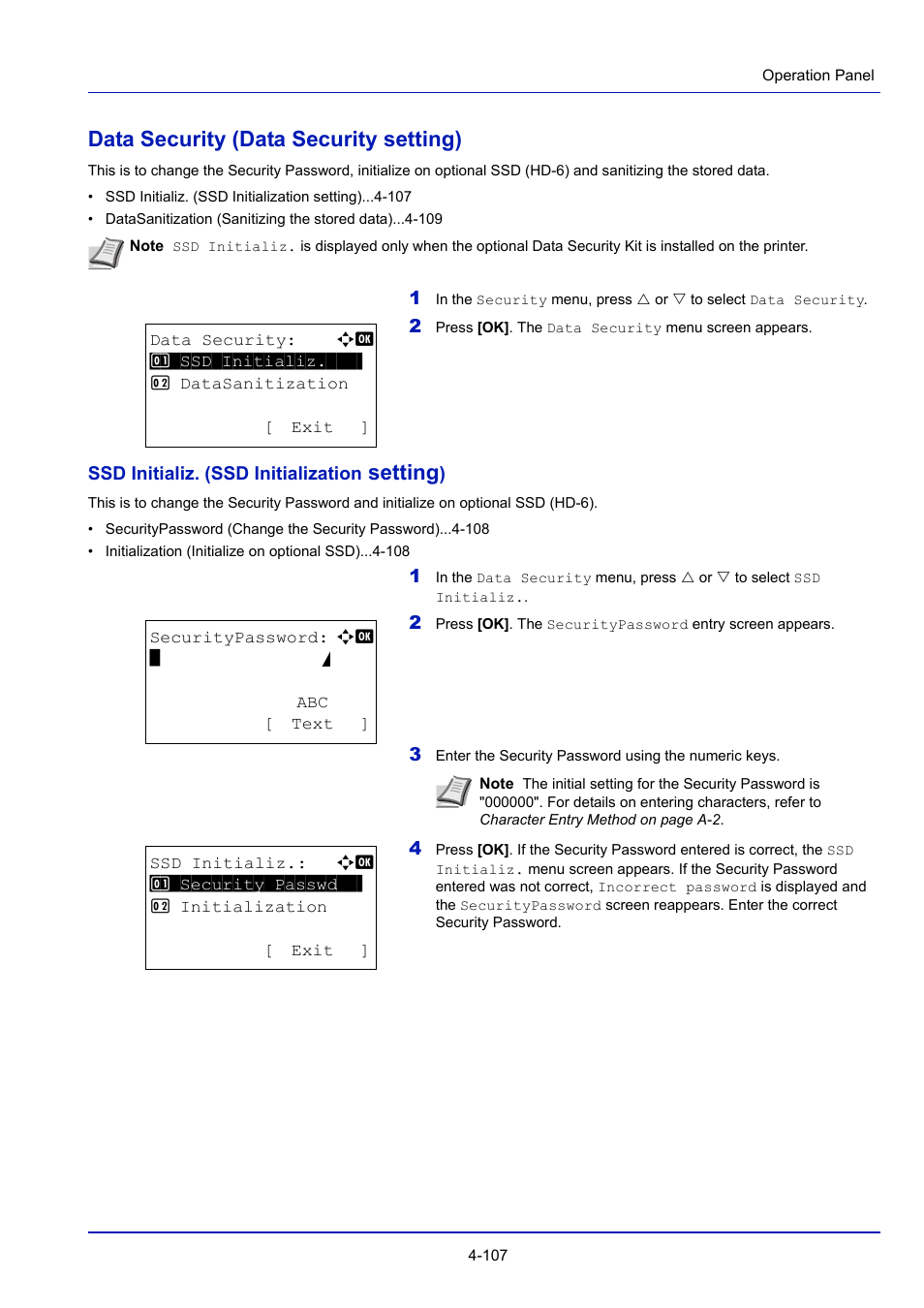 Data security (data security setting), Data security (data security setting) -107, Setting | TA Triumph-Adler P-4030D User Manual | Page 167 / 312