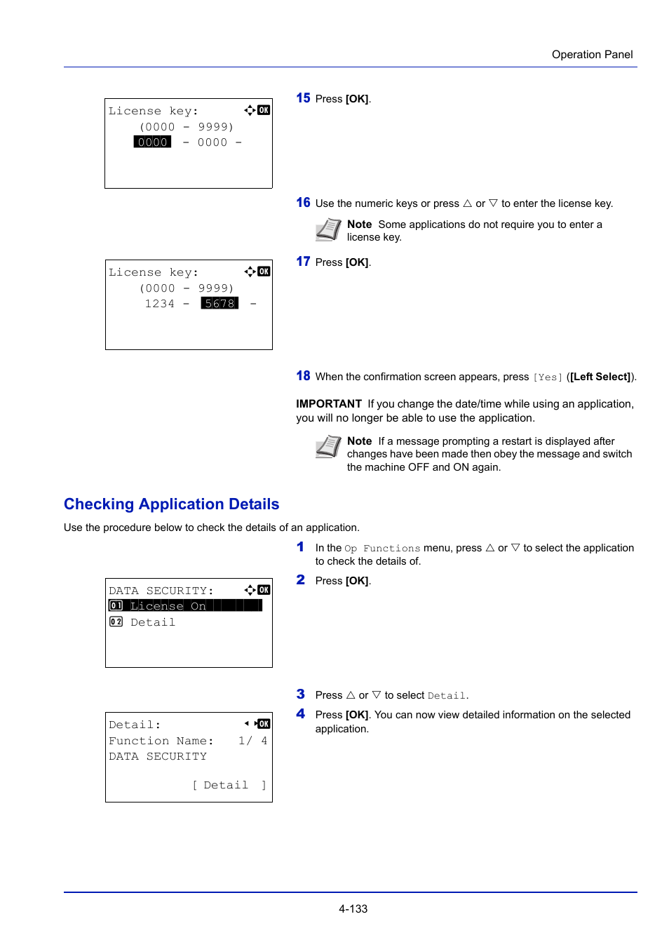 Checking application details | TA Triumph-Adler P-4030D User Manual | Page 193 / 312