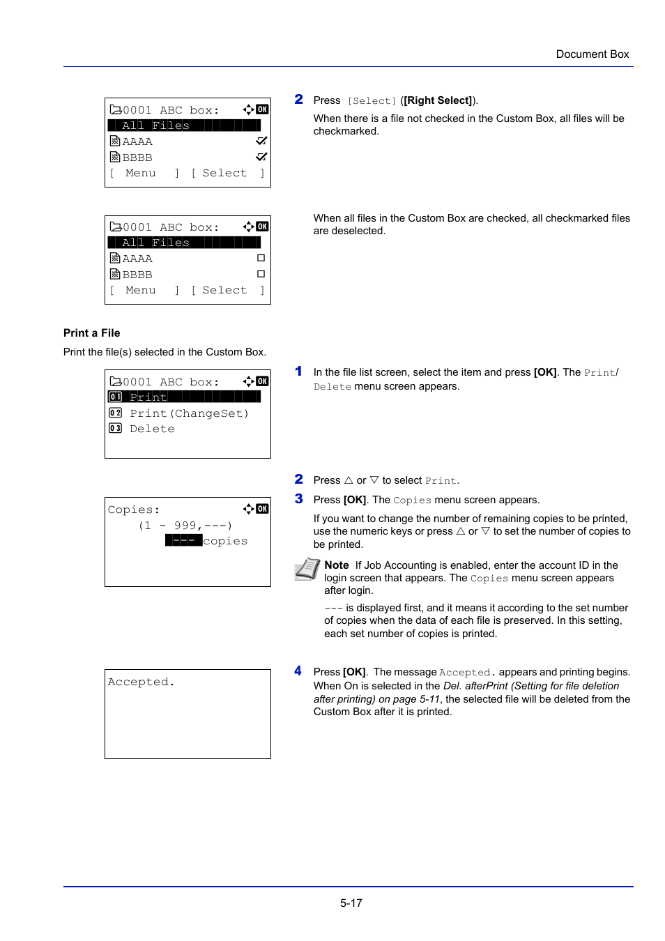 Print a file -17 | TA Triumph-Adler P-4030D User Manual | Page 211 / 312