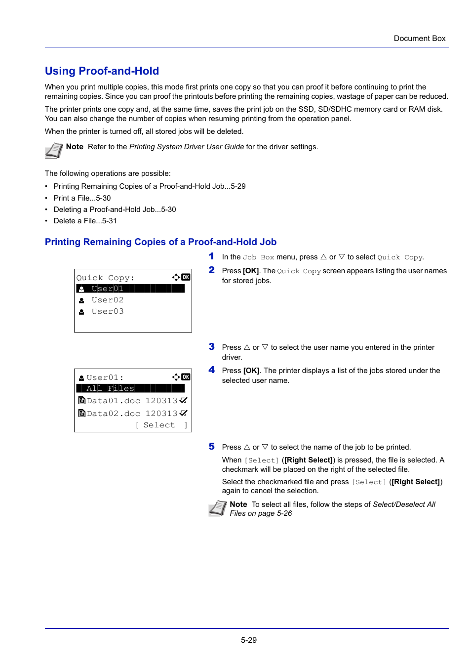 Using proof-and-hold, Using proof-and-hold -29 | TA Triumph-Adler P-4030D User Manual | Page 223 / 312