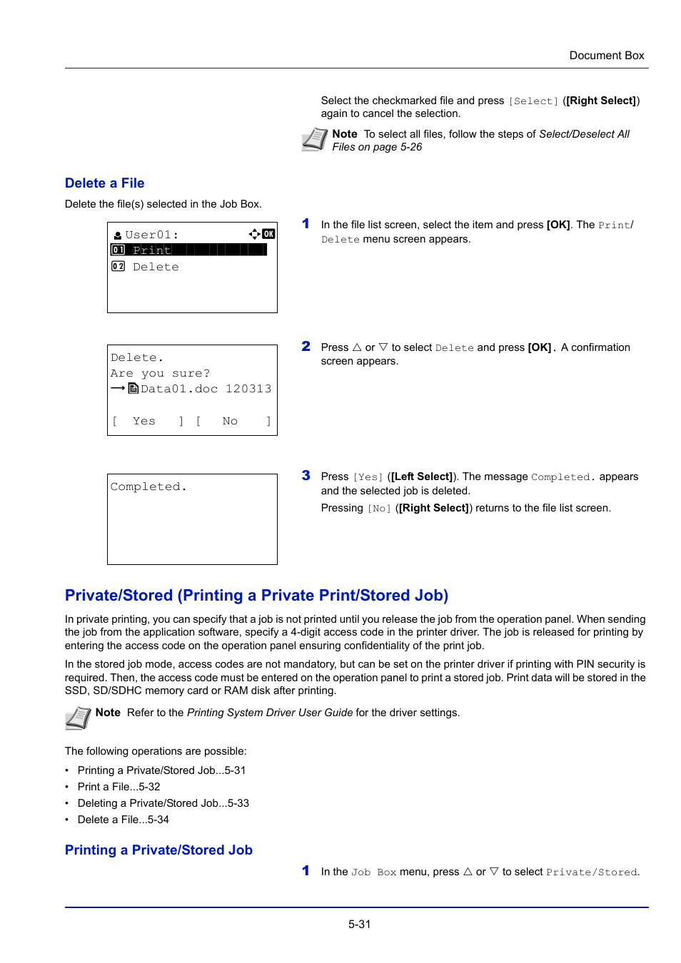 Delete a file -31 | TA Triumph-Adler P-4030D User Manual | Page 225 / 312