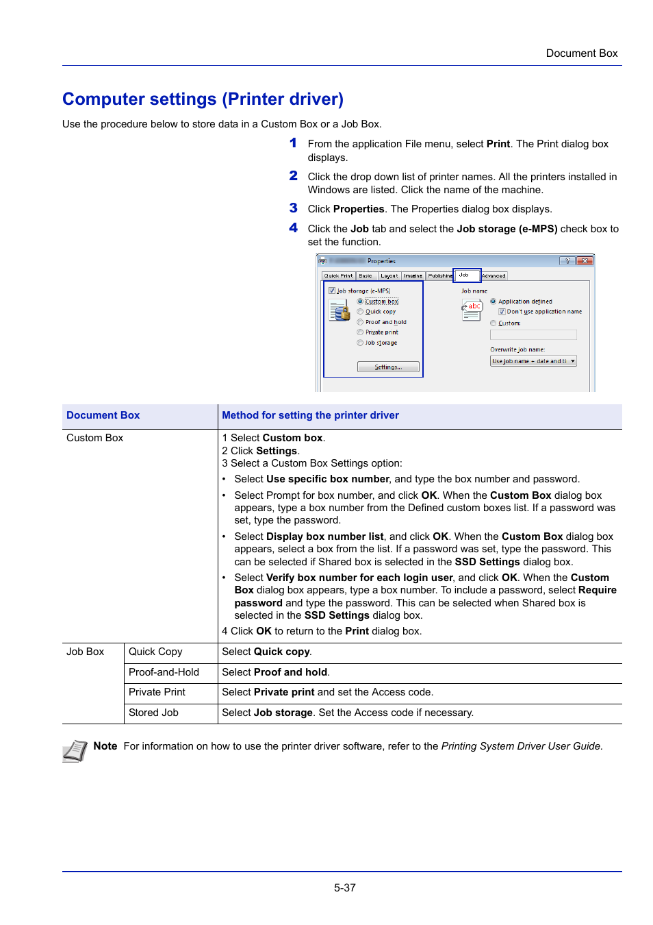 Computer settings (printer driver), Computer settings (printer driver) -37 | TA Triumph-Adler P-4030D User Manual | Page 231 / 312