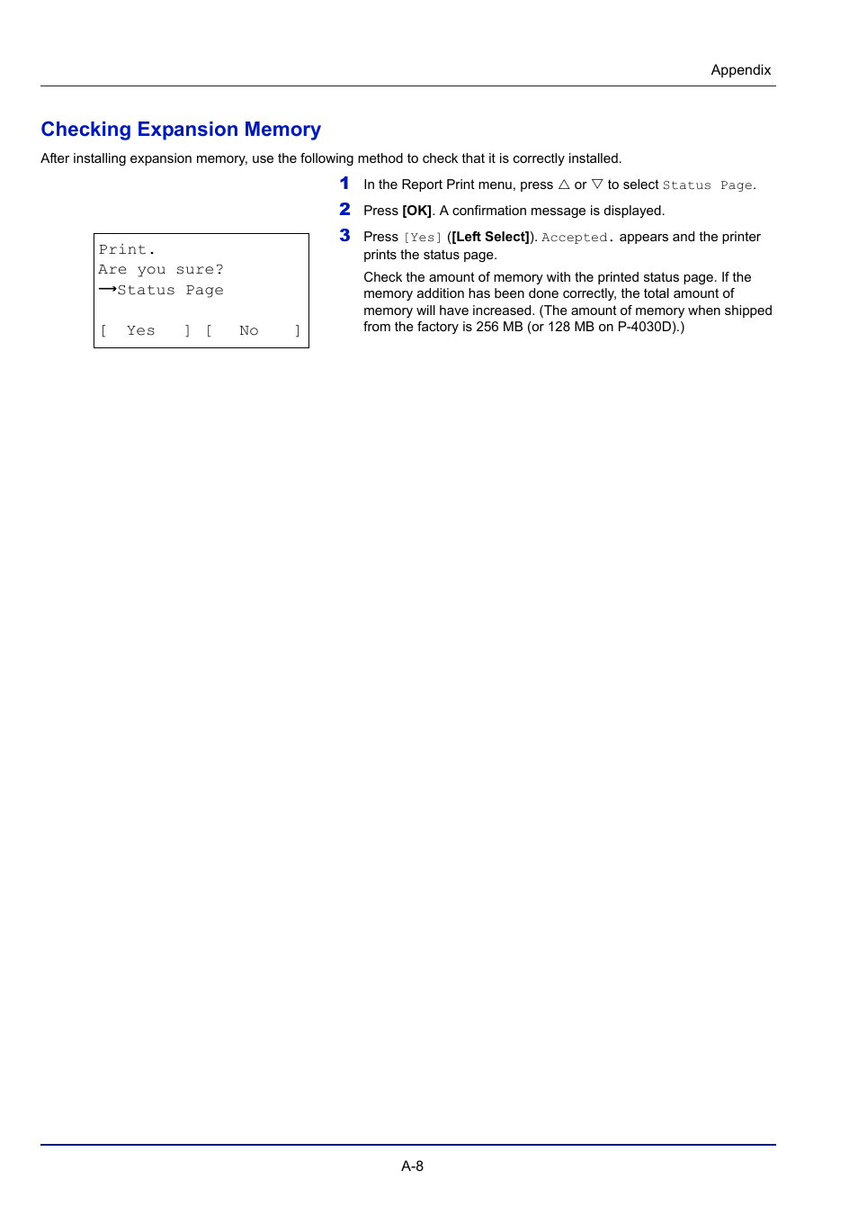 Checking expansion memory | TA Triumph-Adler P-4030D User Manual | Page 280 / 312