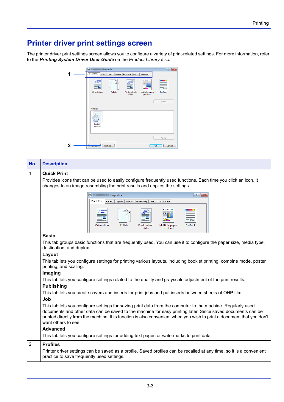 Printer driver print settings screen, Printer driver print settings screen -3 | TA Triumph-Adler P-4030D User Manual | Page 55 / 312