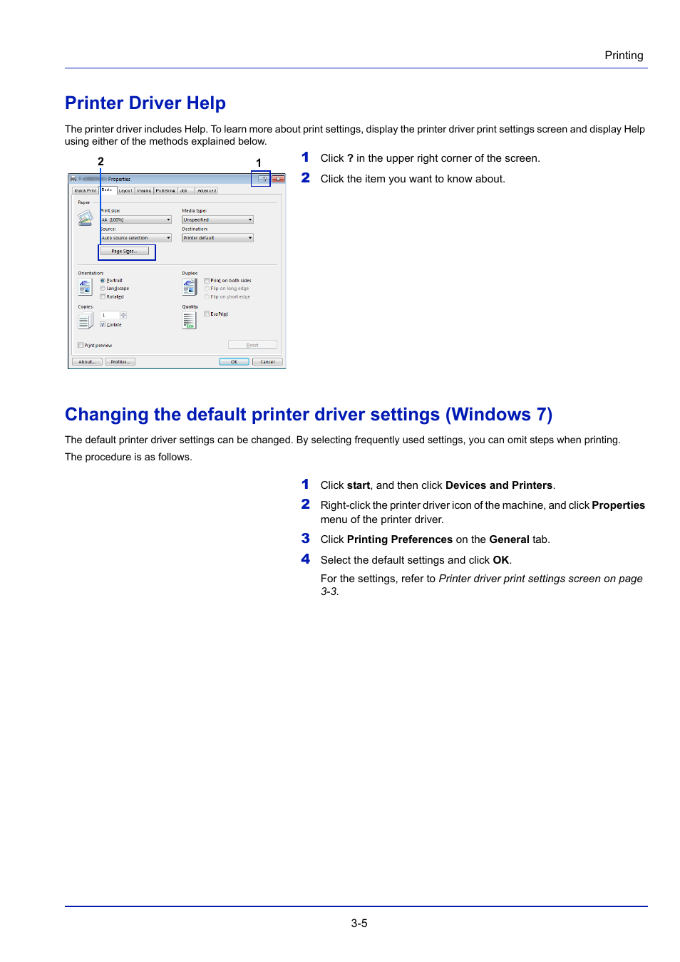 Printer driver help, Printer driver help -5 | TA Triumph-Adler P-4030D User Manual | Page 57 / 312