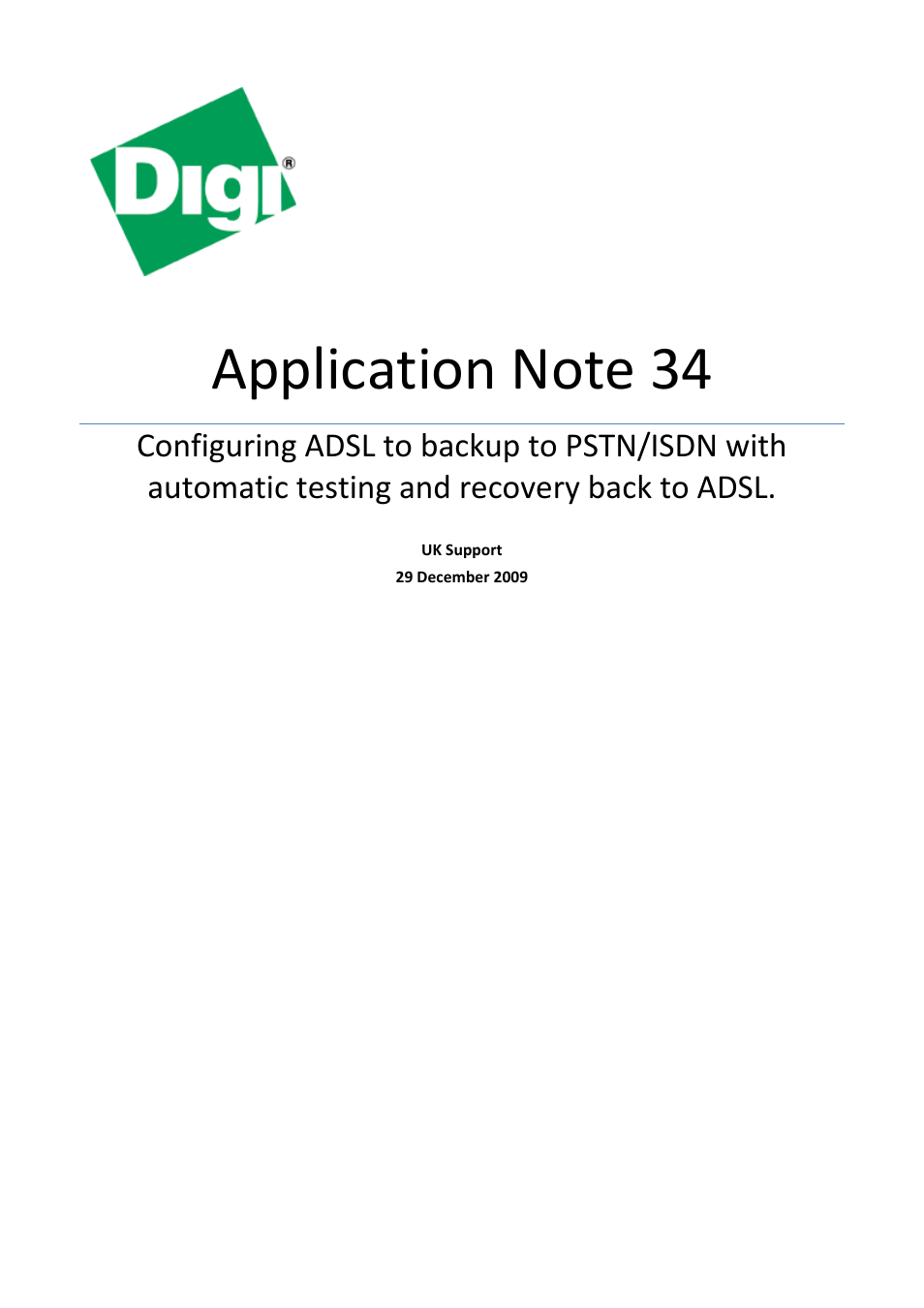 Digi APPLICATION NOTE 34 User Manual | 13 pages