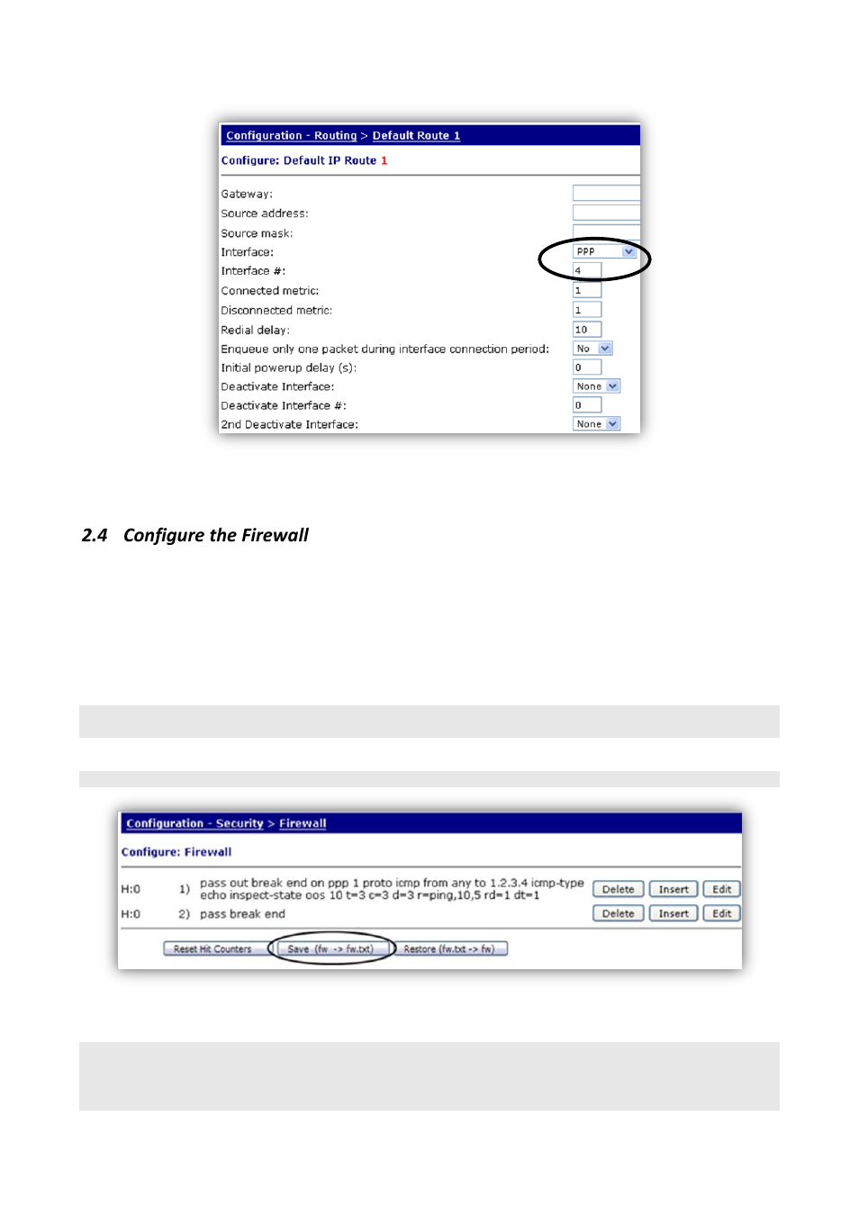 Configure the firewall, 4 configure the firewall | Digi APPLICATION NOTE 34 User Manual | Page 9 / 13