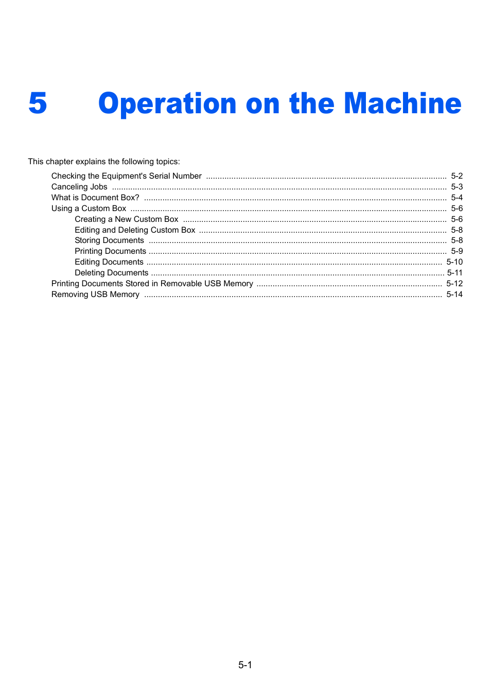5 operation on the machine, Operation on the machine -1, Operation on the machine | 5operation on the machine | TA Triumph-Adler P-C3560DN User Manual | Page 109 / 257