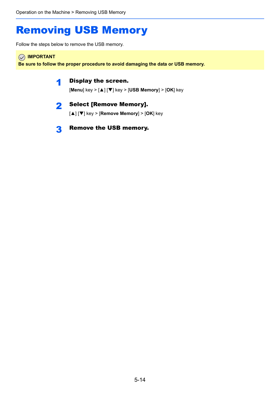 Removing usb memory, Removing usb memory -14 | TA Triumph-Adler P-C3560DN User Manual | Page 122 / 257