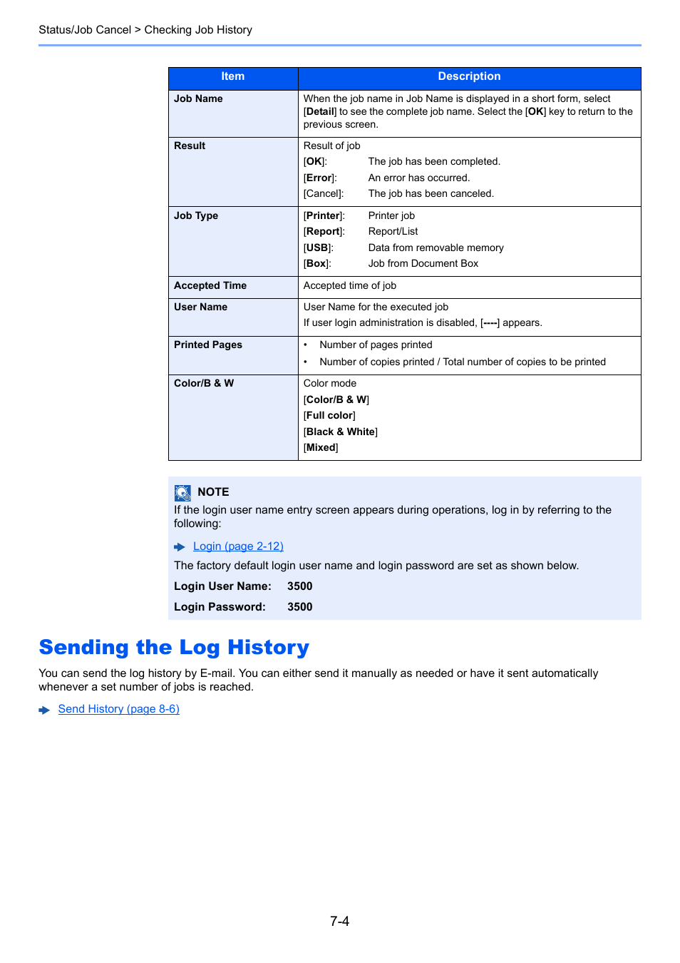 Sending the log history, Sending the log history -4 | TA Triumph-Adler P-C3560DN User Manual | Page 132 / 257