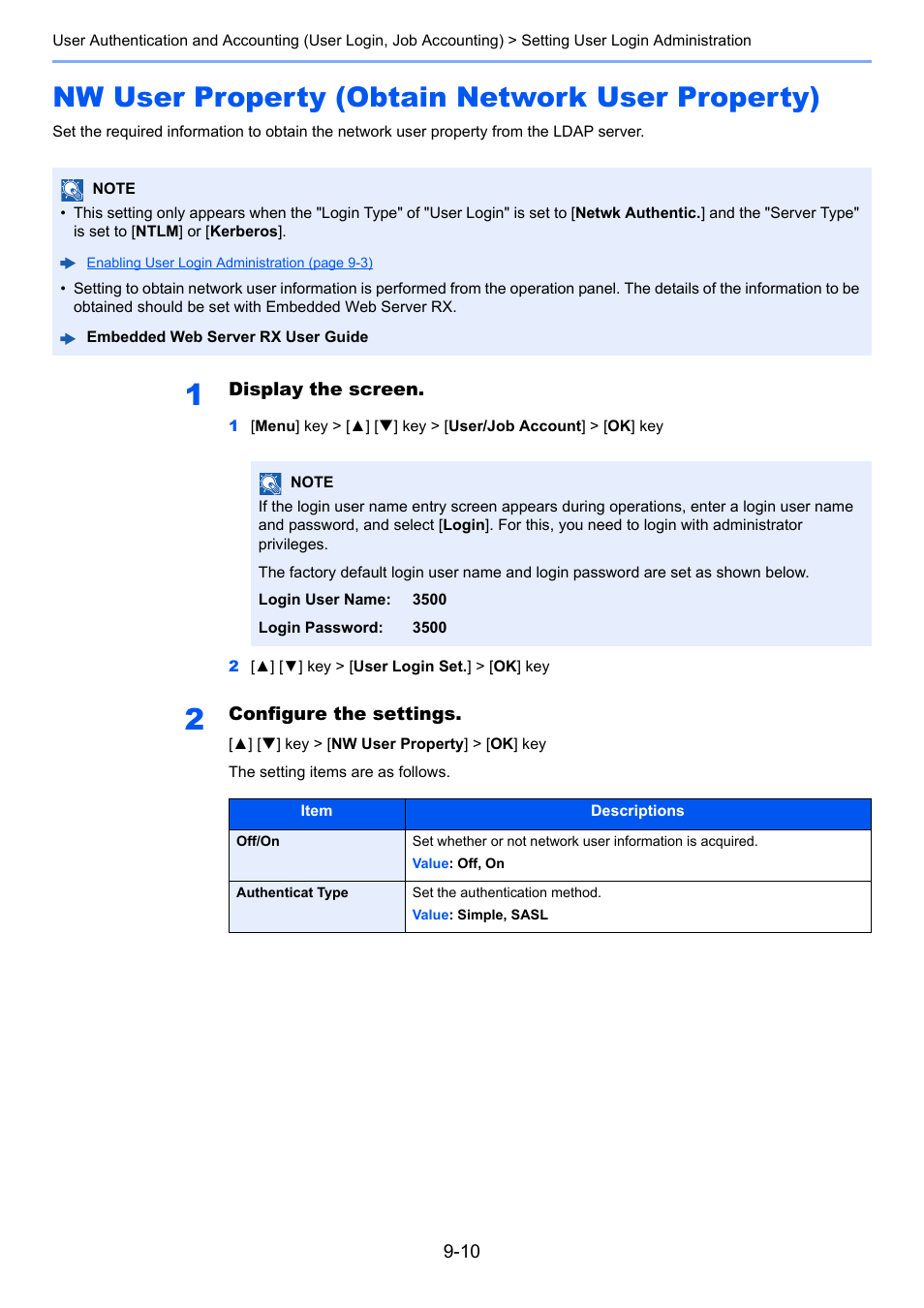 Nw user property (obtain network user property) | TA Triumph-Adler P-C3560DN User Manual | Page 170 / 257