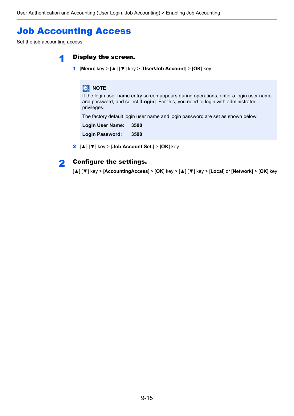Job accounting access, Job accounting access -15 | TA Triumph-Adler P-C3560DN User Manual | Page 175 / 257