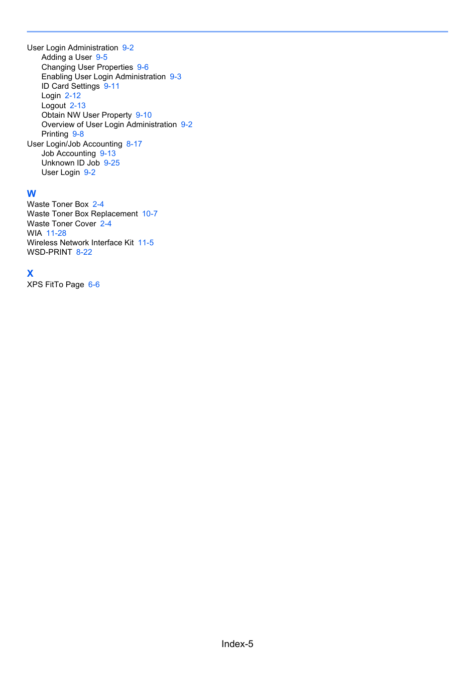 Index-5 | TA Triumph-Adler P-C3560DN User Manual | Page 255 / 257