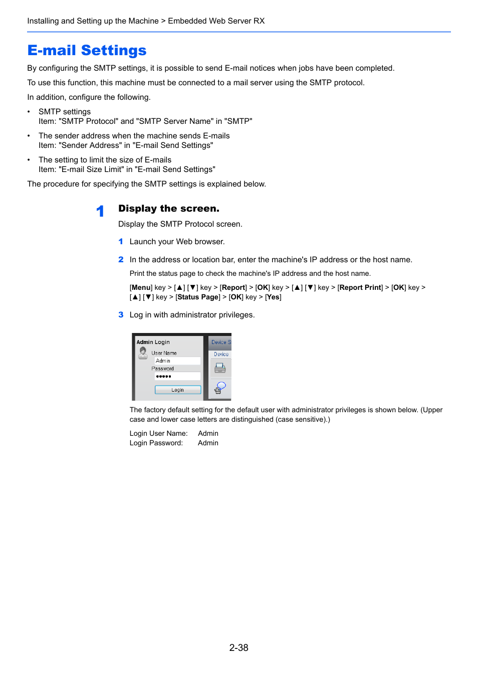 E-mail settings, E-mail settings -38 | TA Triumph-Adler P-C3560DN User Manual | Page 67 / 257