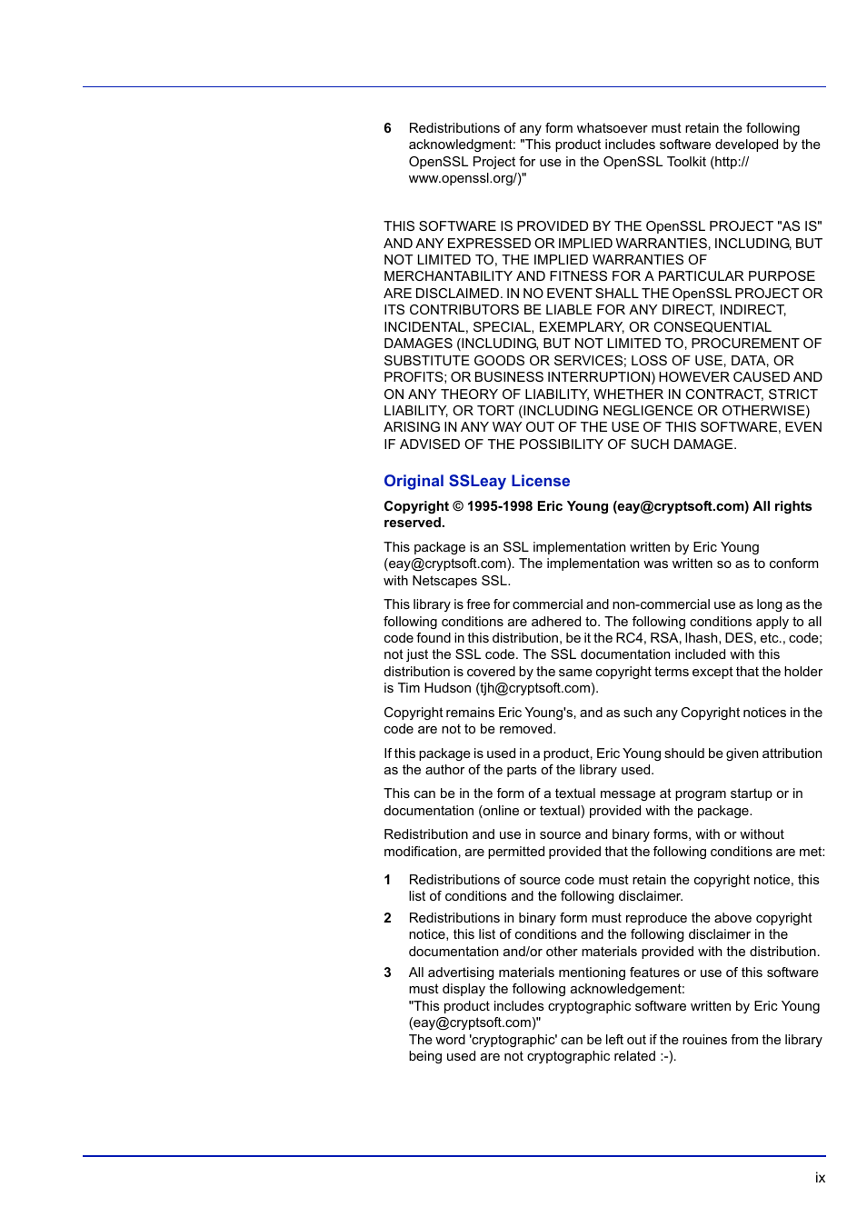 Original ssleay license | TA Triumph-Adler P-C3570DN User Manual | Page 10 / 255