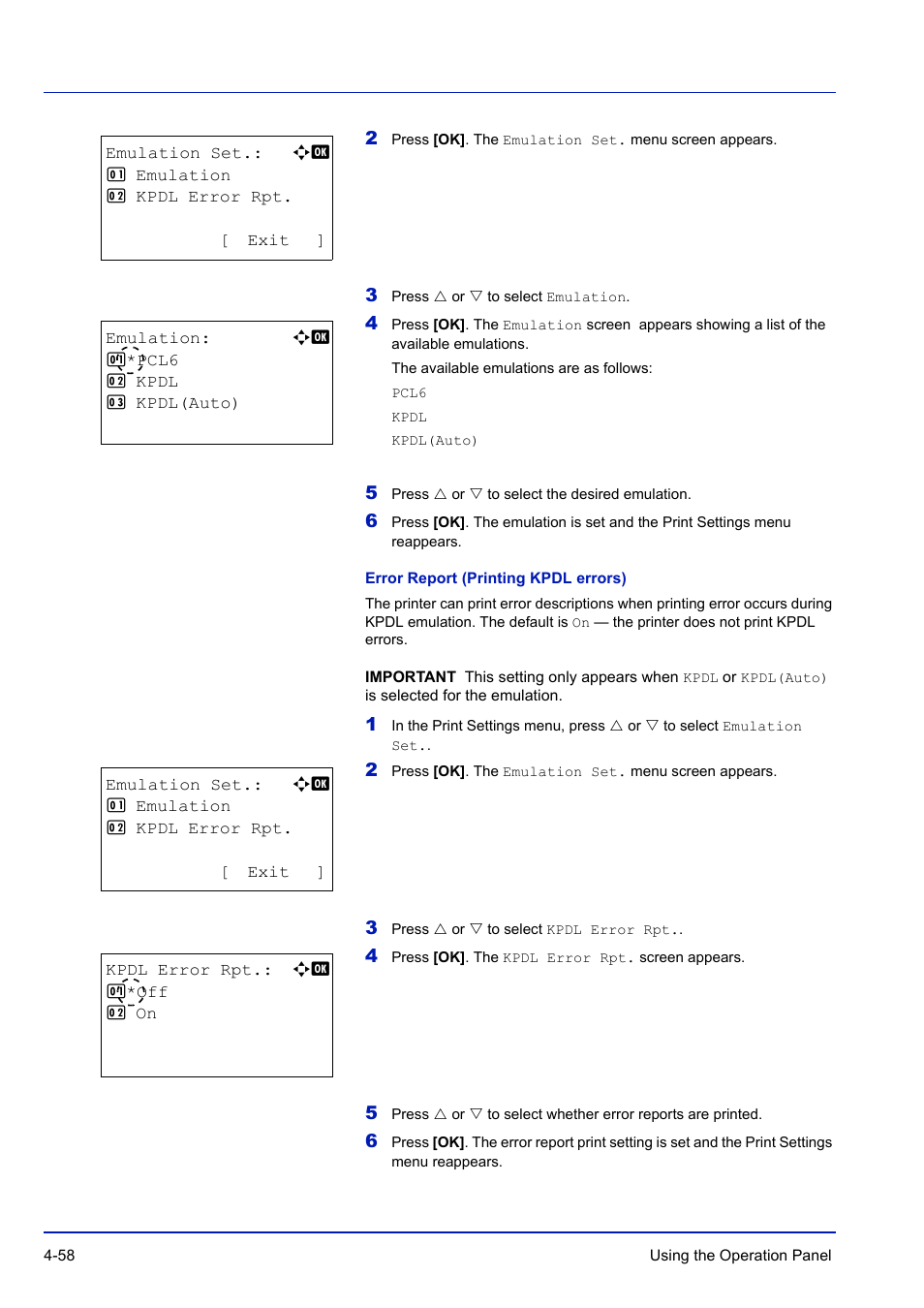 Error report (printing kpdl errors) | TA Triumph-Adler P-C3570DN User Manual | Page 131 / 255