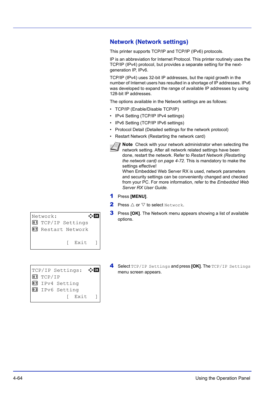 Network (network settings), Network (network settings) -64 | TA Triumph-Adler P-C3570DN User Manual | Page 137 / 255