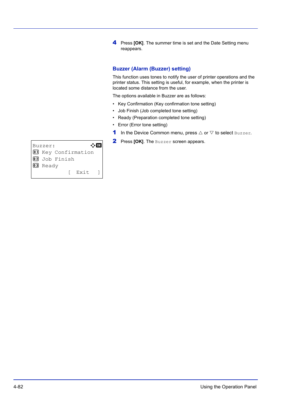 Buzzer (alarm (buzzer) setting) | TA Triumph-Adler P-C3570DN User Manual | Page 155 / 255