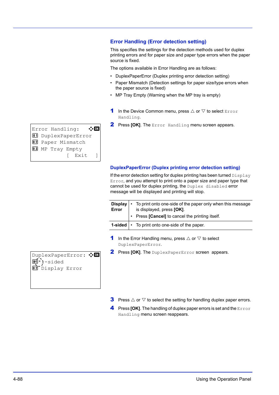 Error handling (error detection setting) | TA Triumph-Adler P-C3570DN User Manual | Page 161 / 255