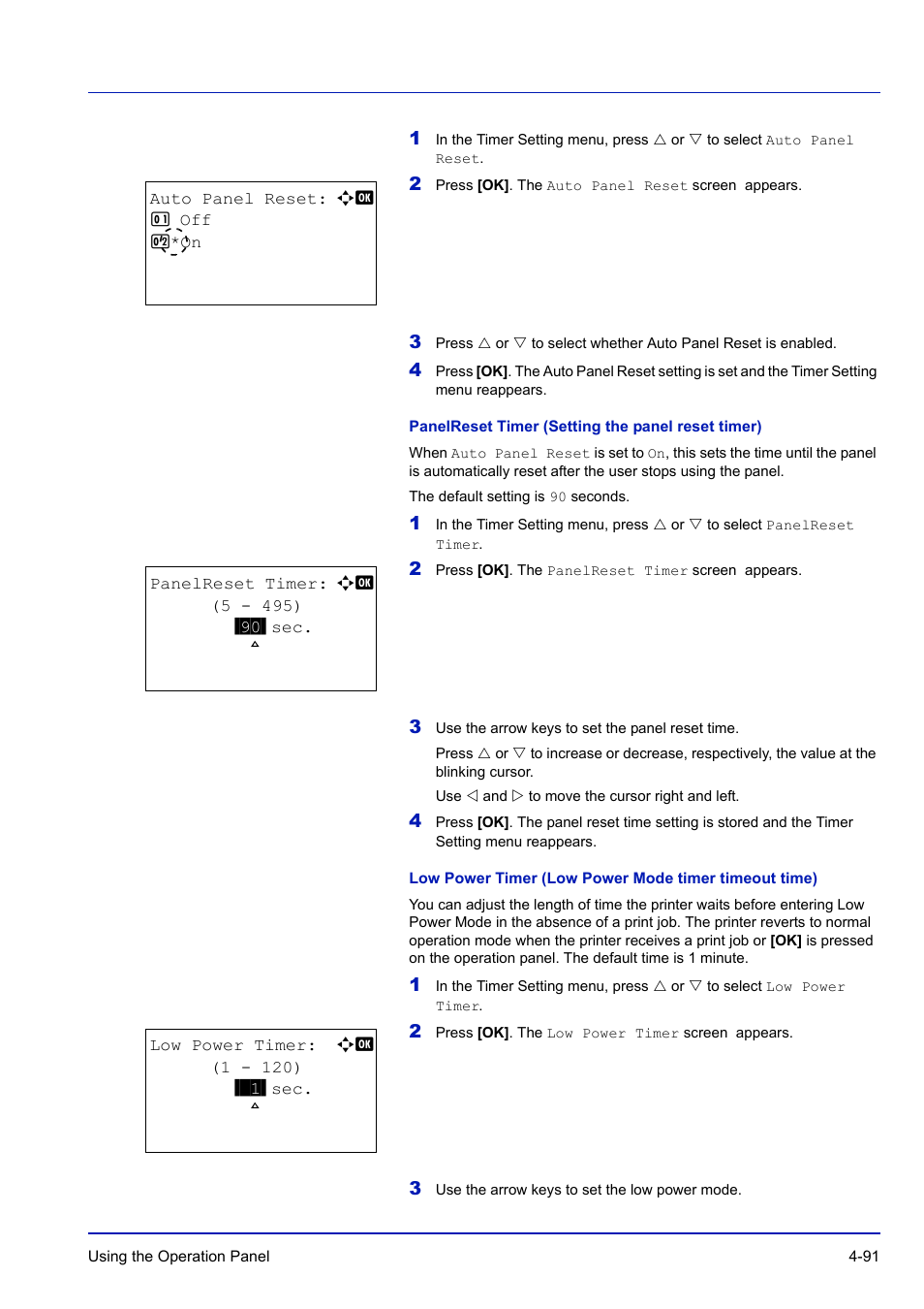 Panelreset timer (setting the panel reset timer) | TA Triumph-Adler P-C3570DN User Manual | Page 164 / 255
