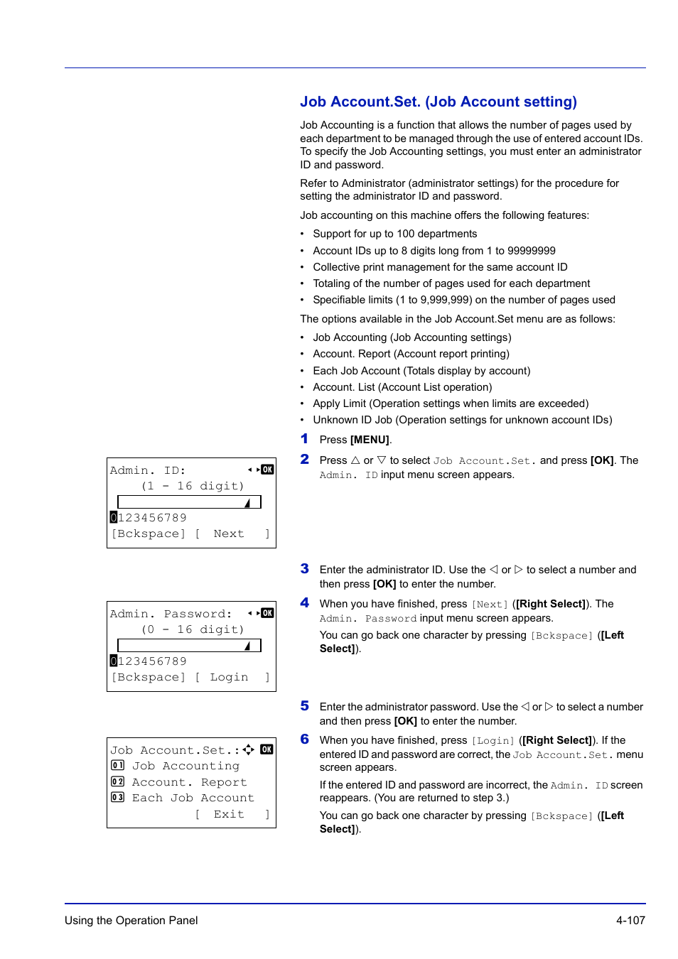 Job account.set. (job account setting), Job account.set. (job account setting) -107 | TA Triumph-Adler P-C3570DN User Manual | Page 180 / 255